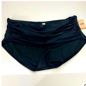 Black High-Waisted Swim Bottoms